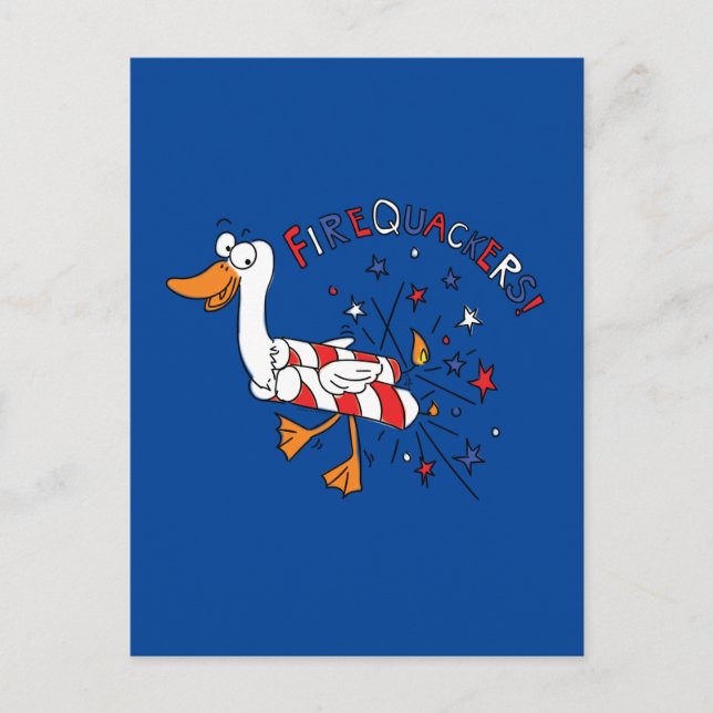 Cartão postal do Pato Firequackers, 4 de julho (Frente)