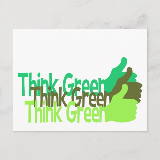 Cartão postal do pense verde - personalizar (Frente)