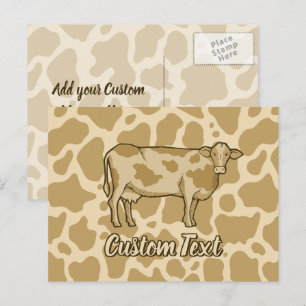 Cartão postal do perfil de vaca