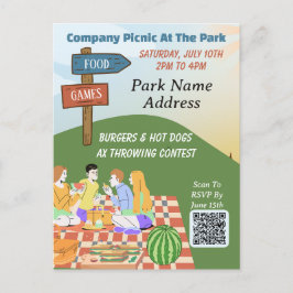 Cartão postal do Picnic Summer QR code Games