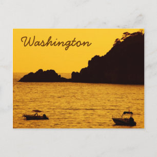 cartão postal do pôr do sol amarelo de Washington