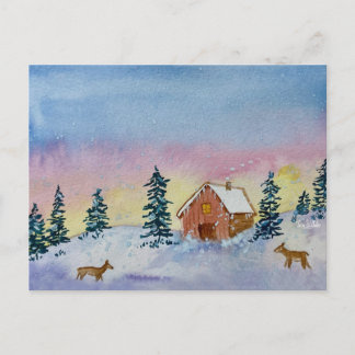 Cartão postal do pôr do sol de inverno