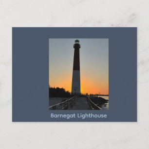 Cartão Postal do Pôr do Sol do Farol de Barnegat