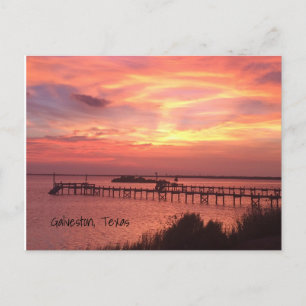 Cartão postal do pôr do sol em Galveston Texas