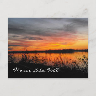 cartão postal do pôr do sol em Moses Lake, WA