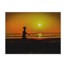 Cartão Postal do Pôr do Sol na Gâmbia