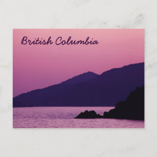 cartão postal do pôr do sol roxo da Colúmbia Britâ