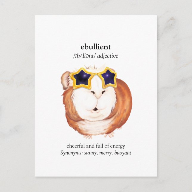 Cartão postal do porquinho-da-índia do dicionário  (Frente)