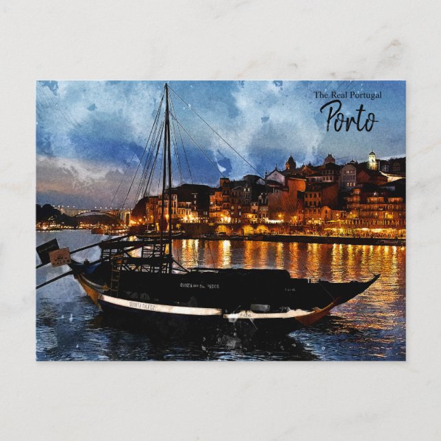 Cartão postal do Porto à noite (Frente)