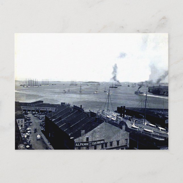 Cartão postal do Porto de Boston, 1906 (Frente)