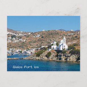 Cartão postal do Porto de Gialos, Ilha de Ios, Gré
