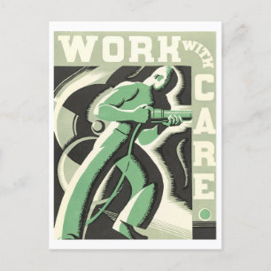 Cartão postal do Poster de "Trabalho com Cuidados"