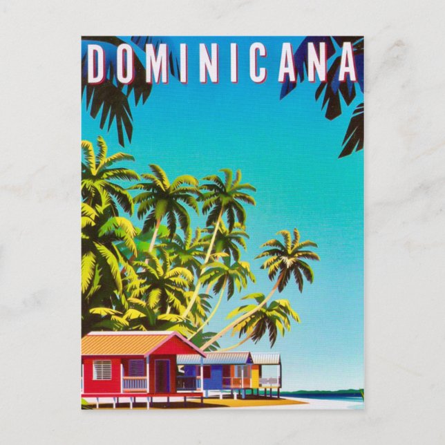 Cartão postal do pôster de viagem da República Dom (Frente)
