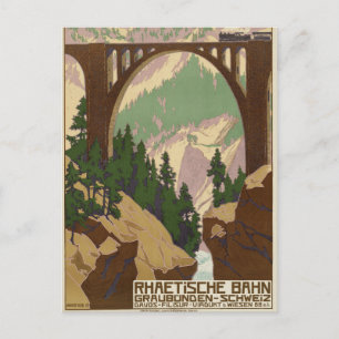 Cartão postal do pôster de viagem da Suíça