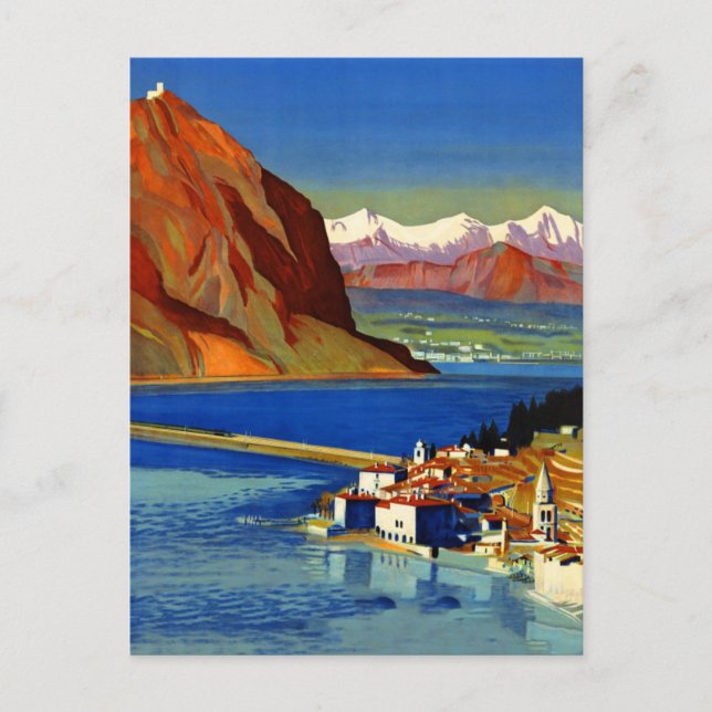 Cartão postal do pôster de viagem da Suíça (Frente)