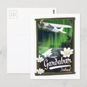Cartão postal do pôster de viagem de Garðabær Islâ