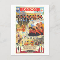 Cartão postal do Poster de viagens Vintage London