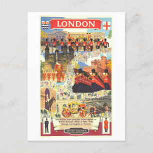 Cartão postal do Poster de viagens Vintage London