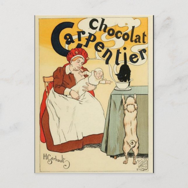 Cartão postal do poster vintage Belle Epoque franc (Frente)