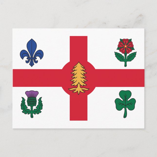 Cartão postal do Quebec, Bandeira de Montreal (Frente)