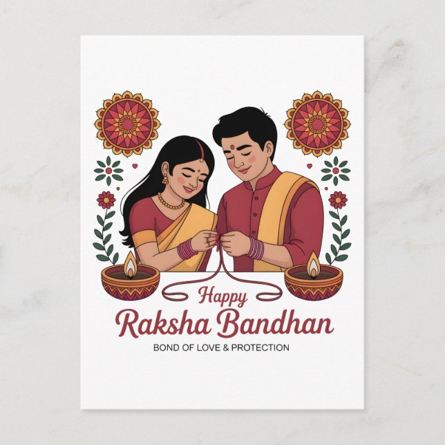 Cartão postal do Raksha Bandhan (Frente)