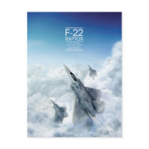 Cartão postal do Raptor Martin F-22 bloqueado