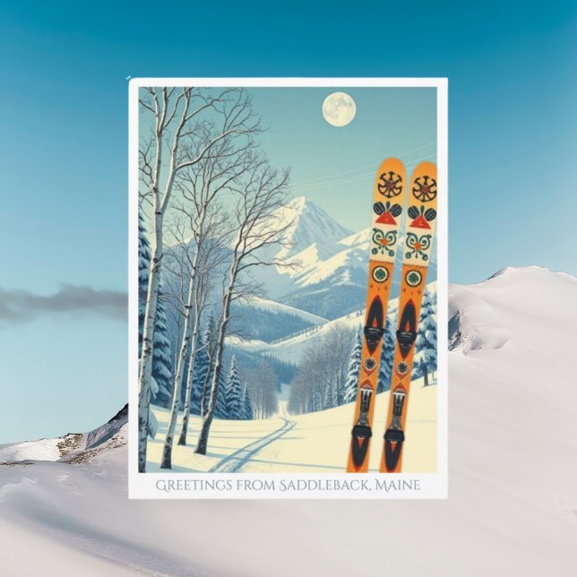Cartão postal do resort de esqui Saddleback Mounta (Criador carregado)