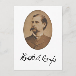 Cartão postal do retrato e assinatura de Wyatt Ear