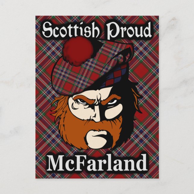 Cartão postal do Scottish Clan McFarland Tartan (Frente)