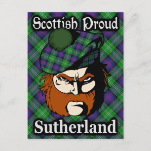 Cartão postal do Scottish Clan Sutherland Tartan
