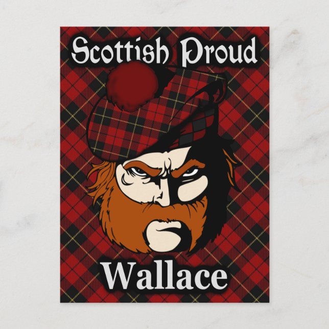 Cartão postal do Scottish Clan Wallace Tartan (Frente)