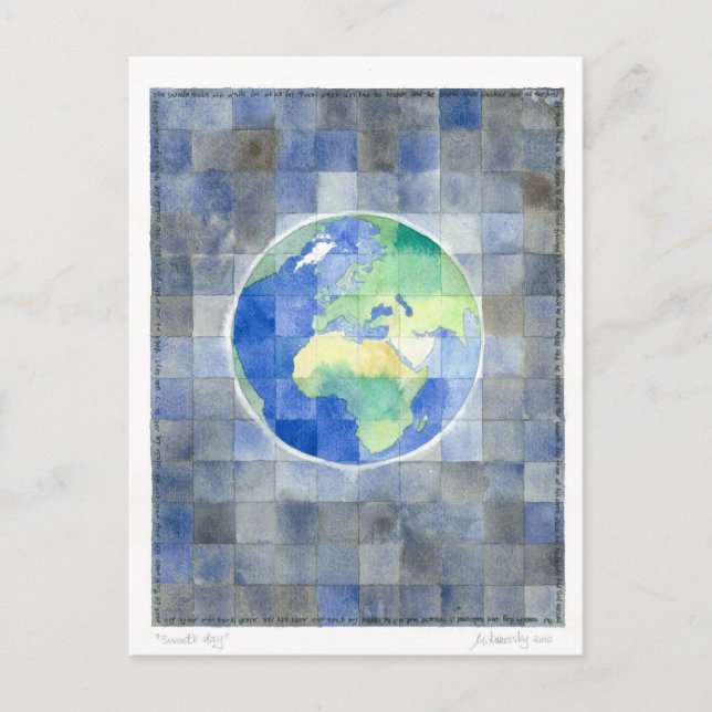 Cartão postal do Sétimo Dia (7 dias de criação) (Frente)