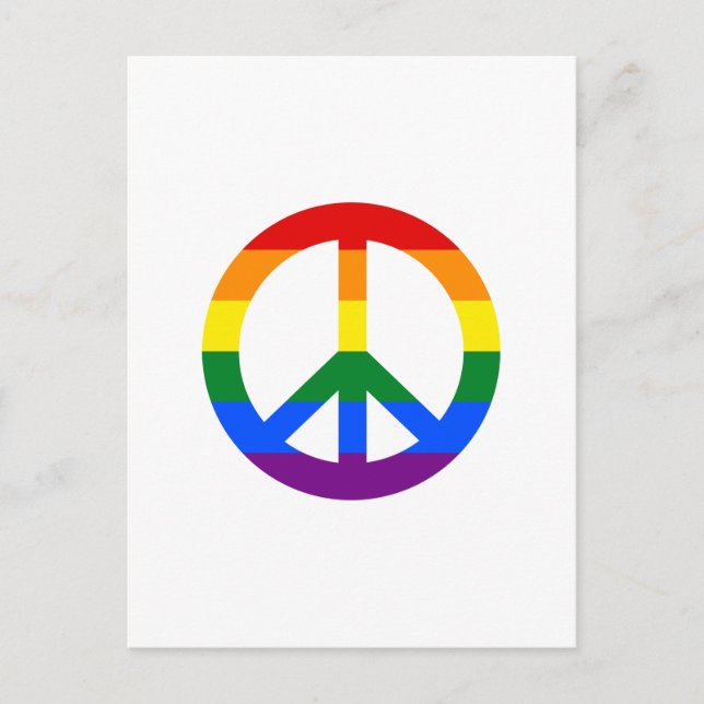 Cartão postal do signo de paz LGBT (Frente)