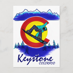 Cartão postal do snowboarder azul Keystone Colorad
