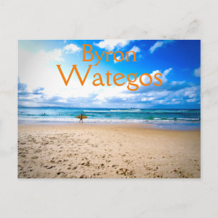 Cartão postal do Surf de praia Byron Bay Wategos