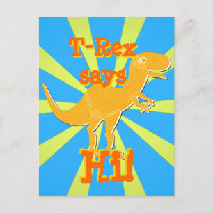 Cartão postal do T-Rex diz Oi