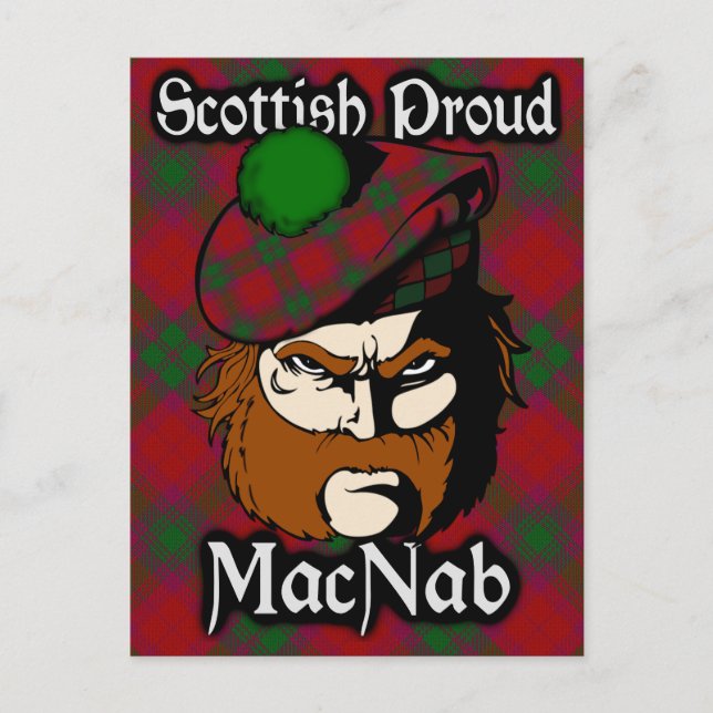 Cartão postal do Tartan do Clã Escocês MacNab (Frente)