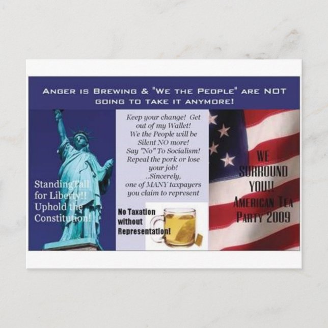 Cartão postal do Tea Party (Frente)