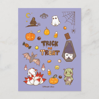 Cartão postal do Tema de Halloween de Truque ou Tr