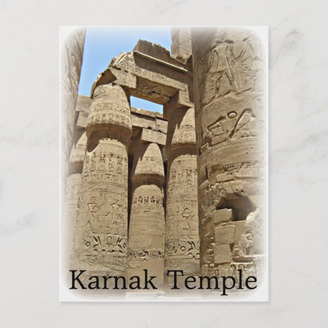 Cartão postal do Templo Karnak (Frente)