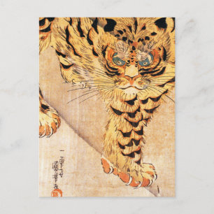 Cartão postal do tigre de Kuniyoshi