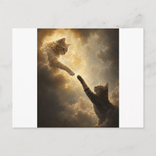 Cartão postal do toque sagrado entre gatos