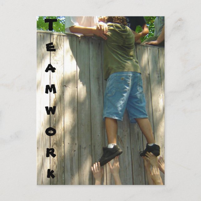 Cartão postal do trabalho em equipe (Frente)