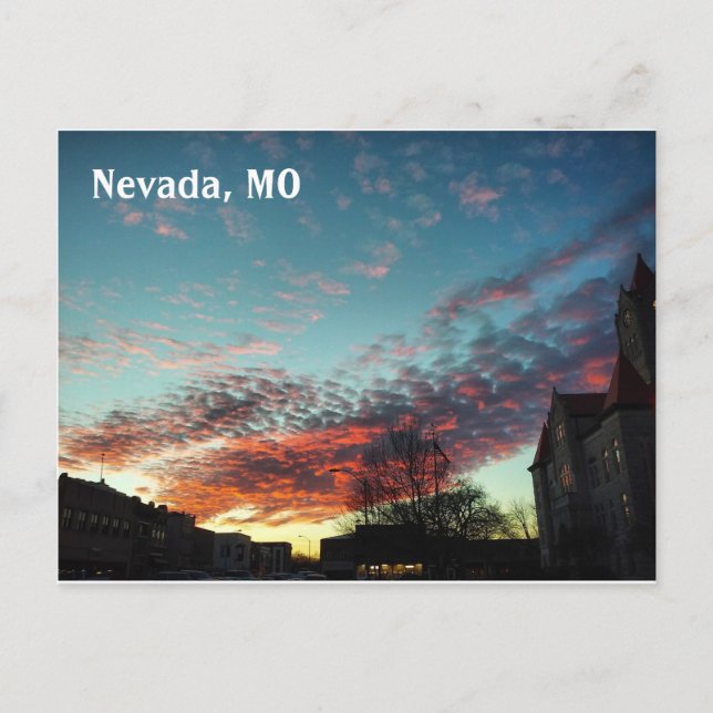 Cartão postal do tribunal e do pôr do sol (Frente)