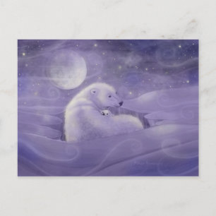 Cartão postal do urso polar do inverno suave