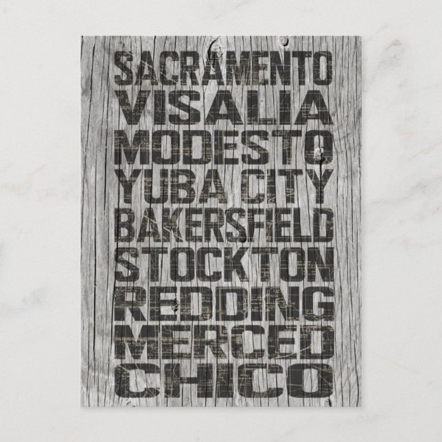 Cartão postal do Vale Central da Califórnia (Frente)