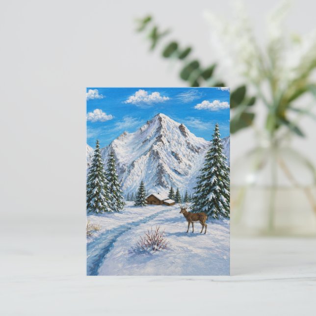 Cartão Postal do Vale da Montanha Nevada (Em pé/Frente)