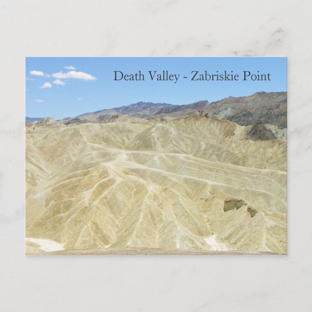 Cartão postal do Vale da Morte/Zabriskie Point! (Frente)