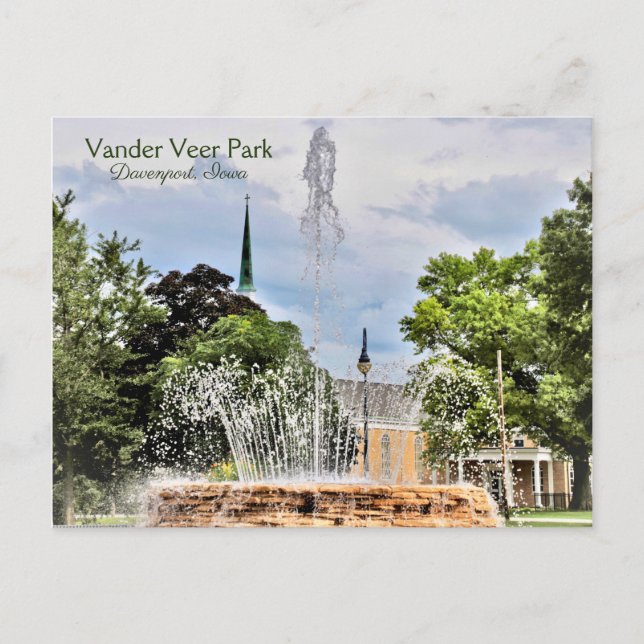 Cartão postal do Vander Veer Park (Davenport, Iowa (Frente)