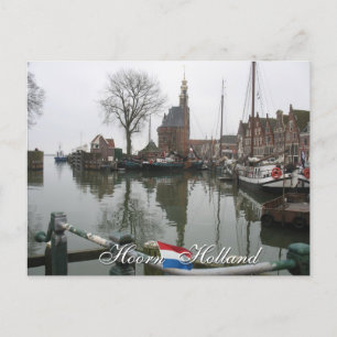 Cartão postal do velho porto de Hoorn Holland